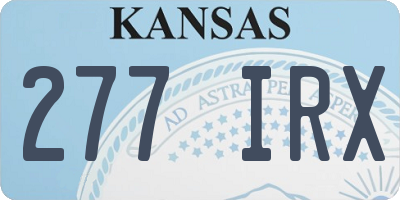 KS license plate 277IRX