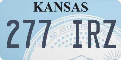 KS license plate 277IRZ
