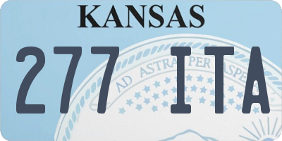 KS license plate 277ITA