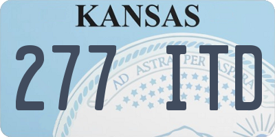 KS license plate 277ITD