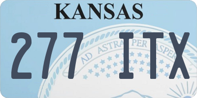KS license plate 277ITX