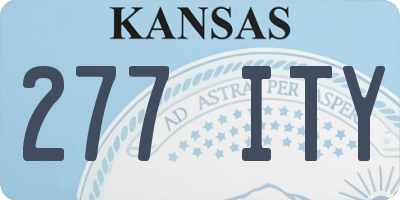 KS license plate 277ITY