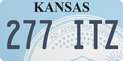 KS license plate 277ITZ