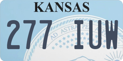 KS license plate 277IUW