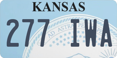 KS license plate 277IWA