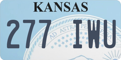 KS license plate 277IWU