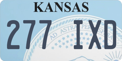 KS license plate 277IXD