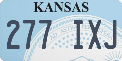 KS license plate 277IXJ
