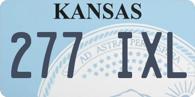 KS license plate 277IXL
