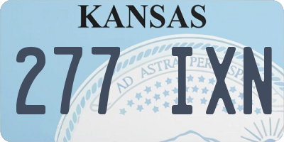 KS license plate 277IXN