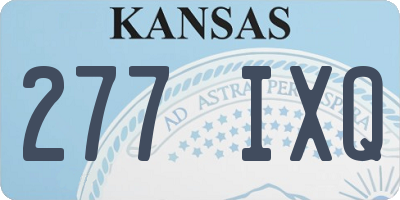 KS license plate 277IXQ