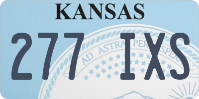 KS license plate 277IXS