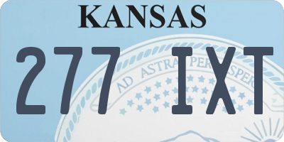 KS license plate 277IXT