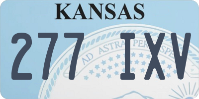 KS license plate 277IXV