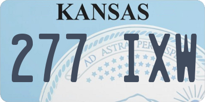 KS license plate 277IXW
