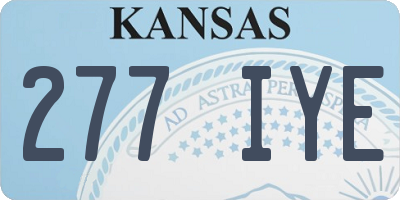 KS license plate 277IYE