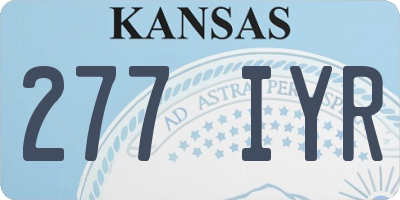 KS license plate 277IYR