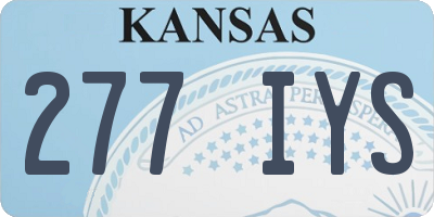 KS license plate 277IYS