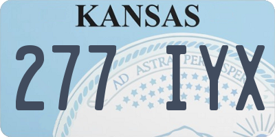 KS license plate 277IYX