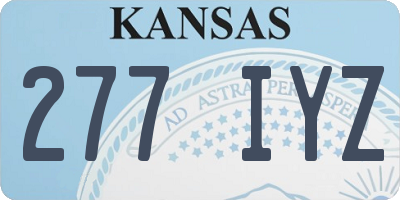 KS license plate 277IYZ