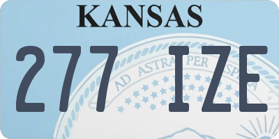 KS license plate 277IZE