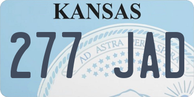KS license plate 277JAD
