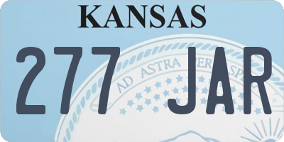 KS license plate 277JAR
