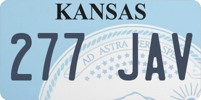 KS license plate 277JAV