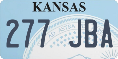 KS license plate 277JBA