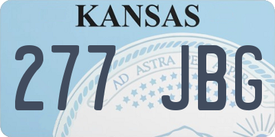 KS license plate 277JBG