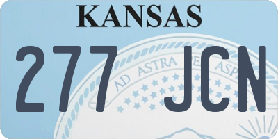 KS license plate 277JCN