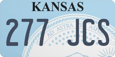 KS license plate 277JCS