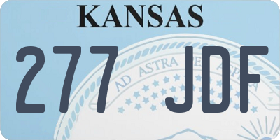 KS license plate 277JDF