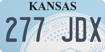 KS license plate 277JDX