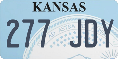 KS license plate 277JDY