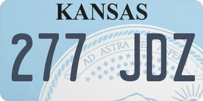 KS license plate 277JDZ