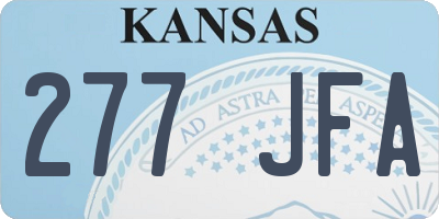KS license plate 277JFA