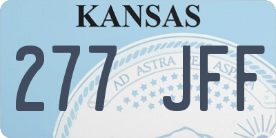 KS license plate 277JFF