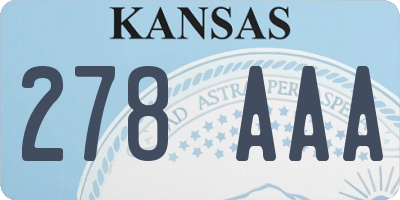 KS license plate 278AAA