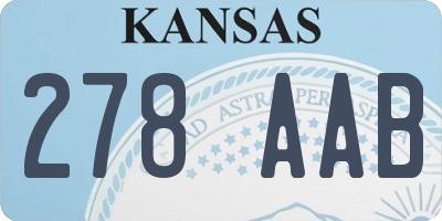 KS license plate 278AAB
