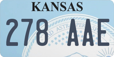 KS license plate 278AAE