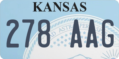 KS license plate 278AAG