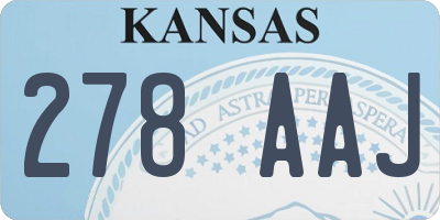 KS license plate 278AAJ