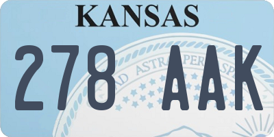 KS license plate 278AAK