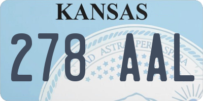 KS license plate 278AAL