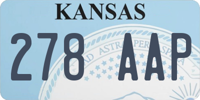 KS license plate 278AAP