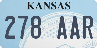 KS license plate 278AAR