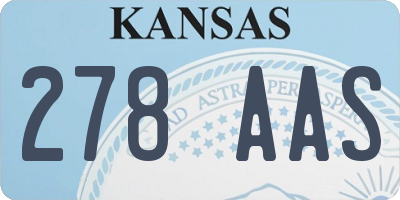 KS license plate 278AAS