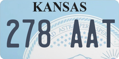 KS license plate 278AAT