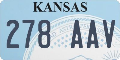KS license plate 278AAV